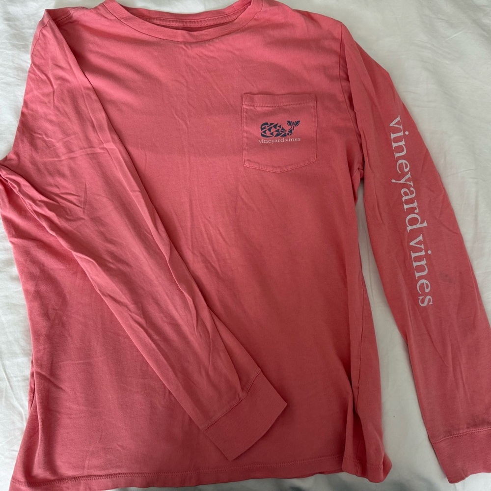 Vineyard Vines Coral Pocket Tee